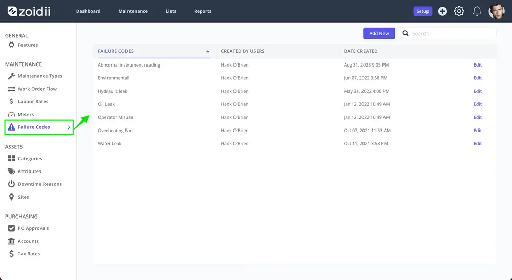 Zoidii Failure Code Settings