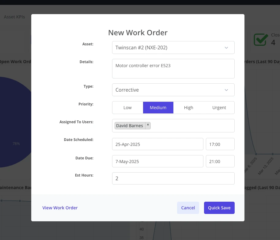Zoidii Create a new work order