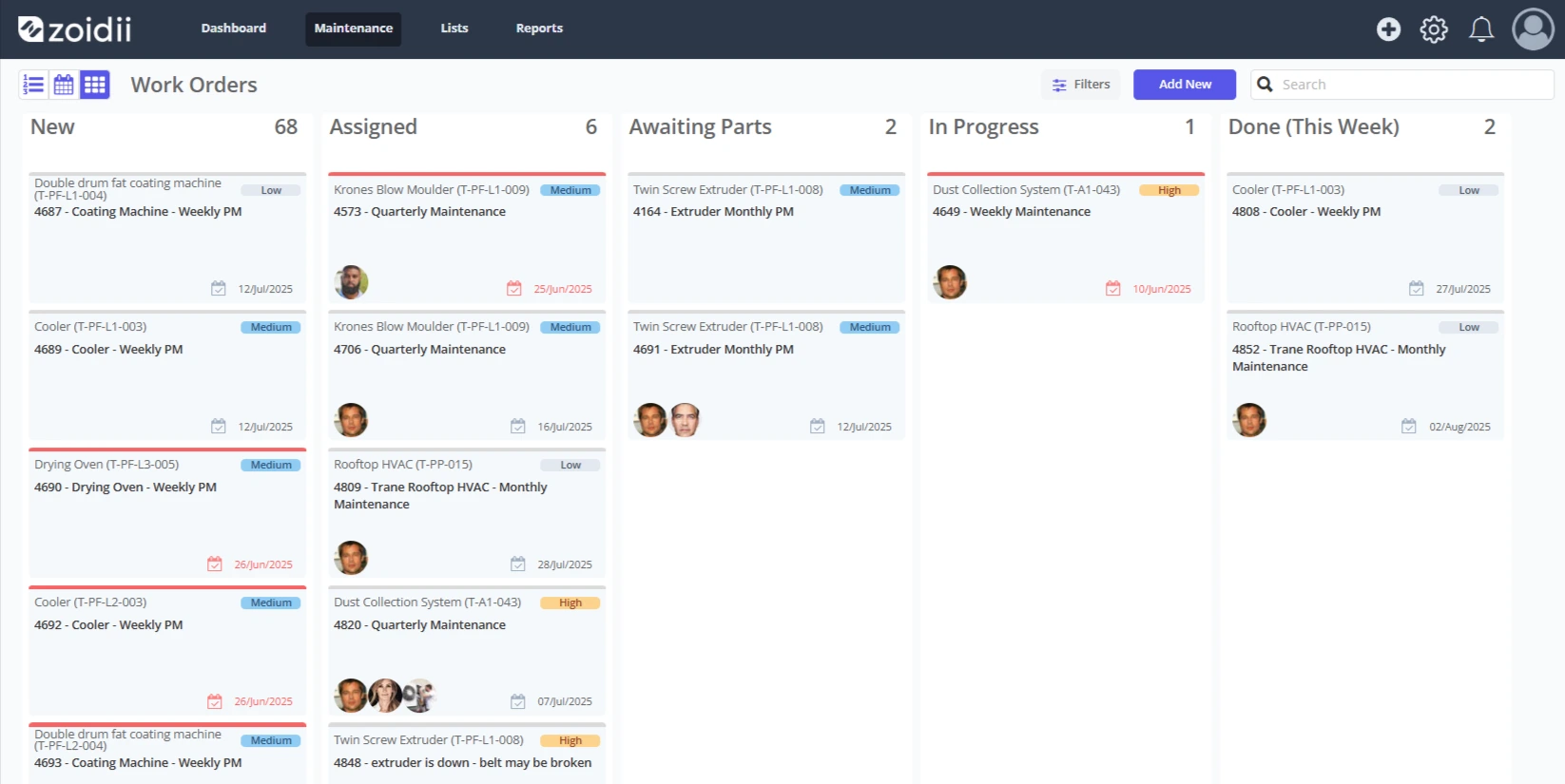 Work Order Kanban View Overview - 3