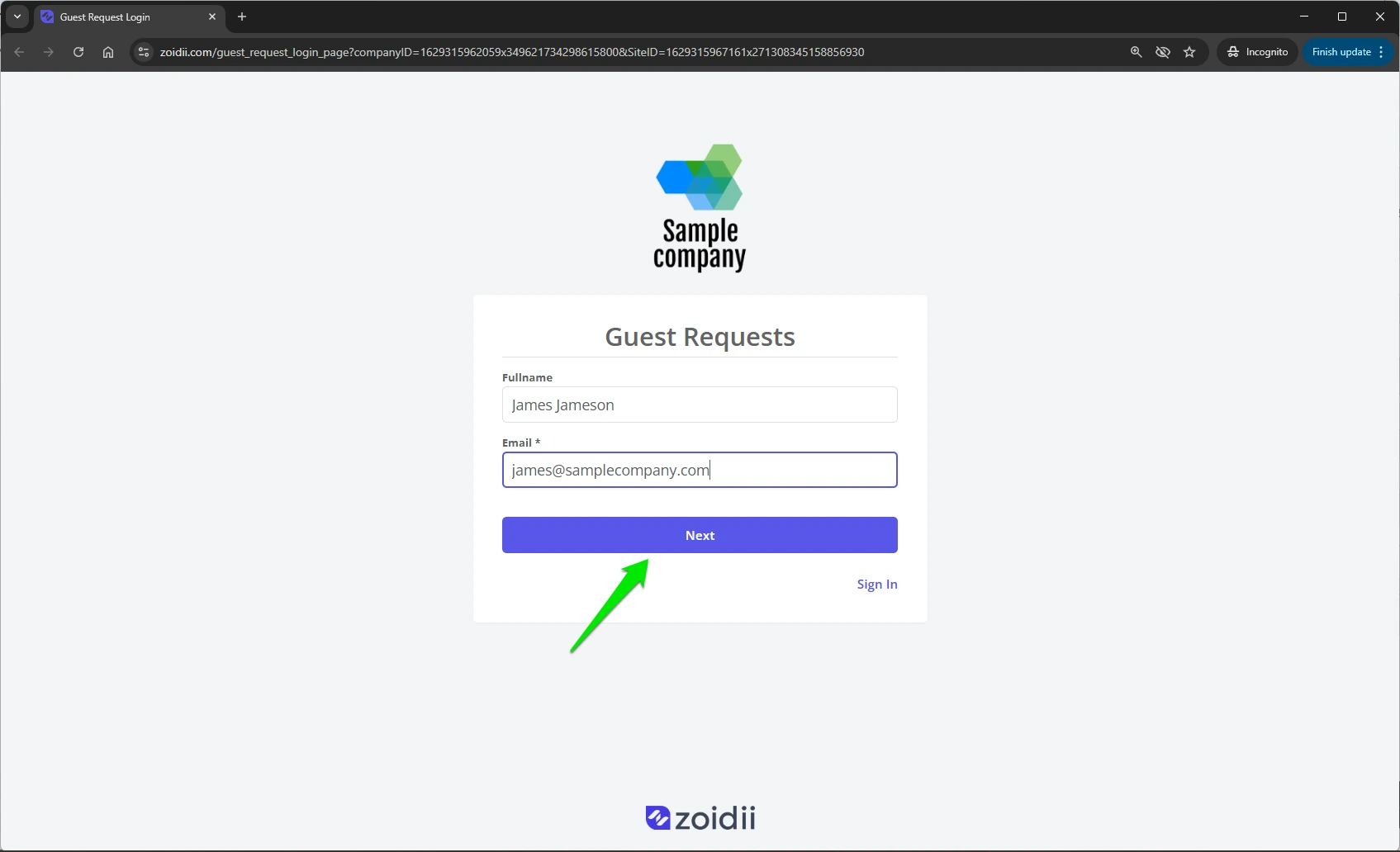 Create a Guest Work Request - 2