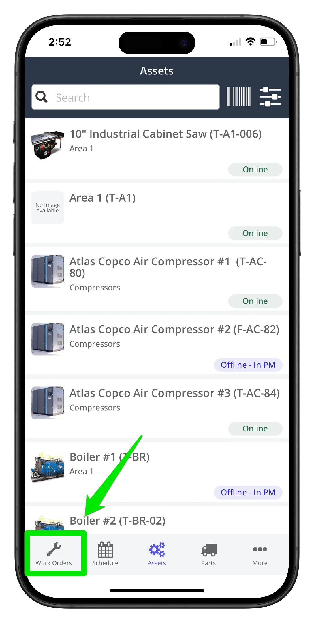 Create a Work Order on Mobile - 1