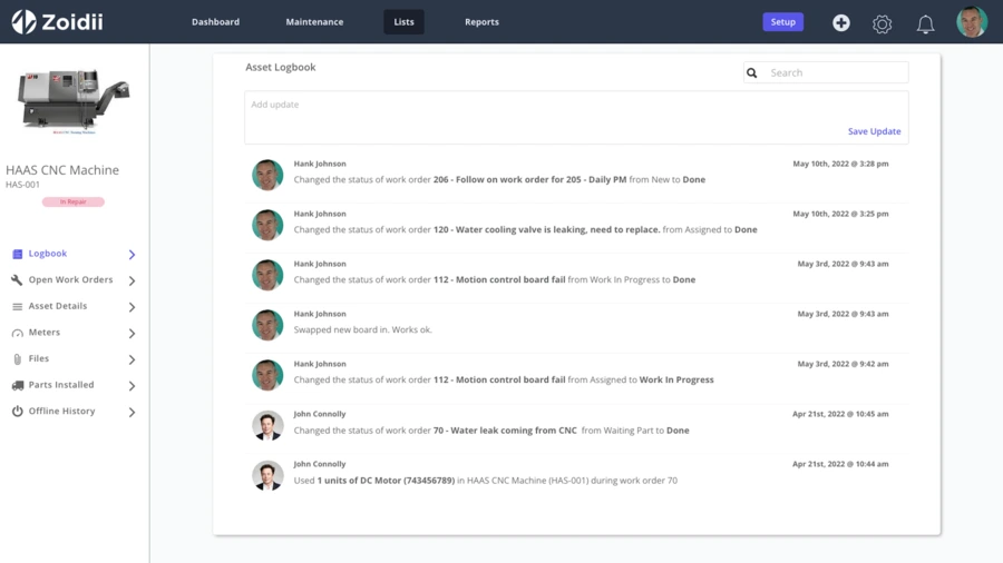 asset logbook