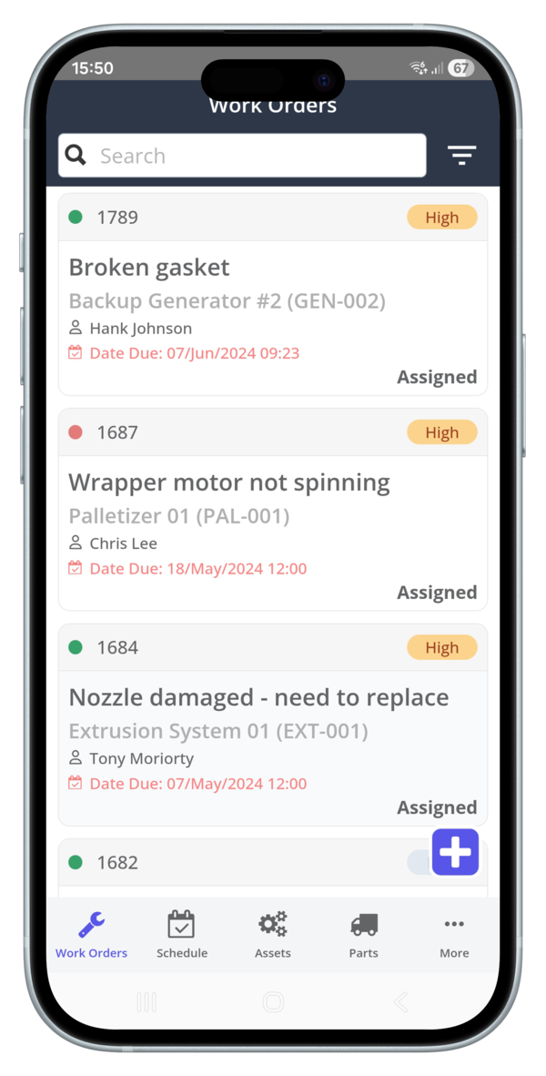 Zoidii Mobile Work Order View